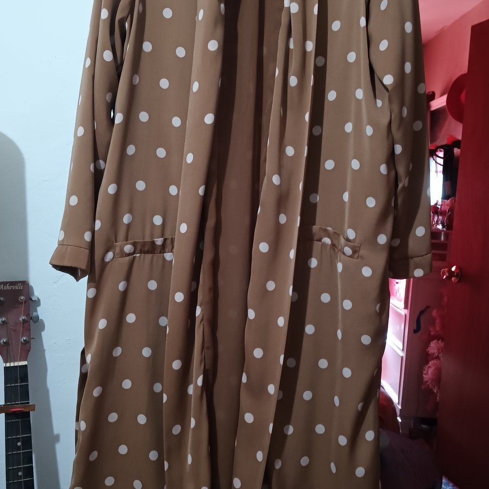 BB Dakota Brown Polka Dot Long Sleeve Coat
